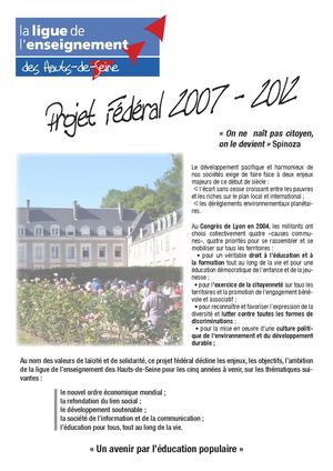 Le Projet Féderal du 92