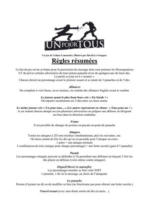 Un Pour Tous (règles résumées)