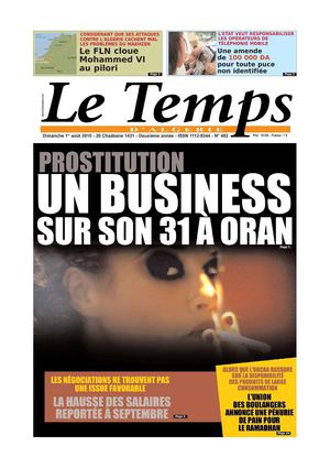 Le Temps d'Algérie www.letempsdz.com édition du 1er août 2010 