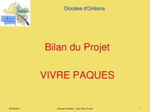 VIVRE PAQUES: bilan du projet