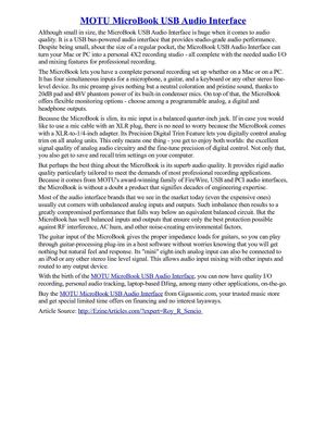 MOTU MicroBook USB Audio Interface Review