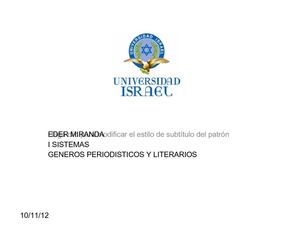 Generos Literarios y Periodisticos