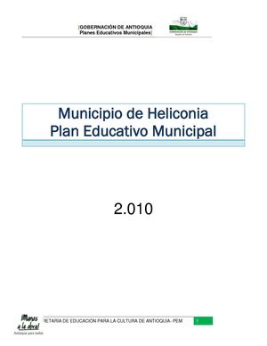 Plan Educativo Municipal- Heliconia- Antioquia