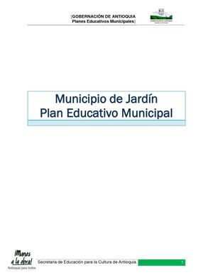 Plan Educativo Municipal- Jardín- Antioquia