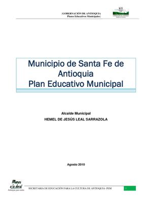 Plan Educativo Municipal -Santa Fe de Antioquia- Antioquia
