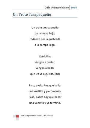 letra trote tarapaqueño