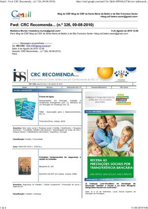 CRC Recomenda... (n.º 326, 09-08-2010)
