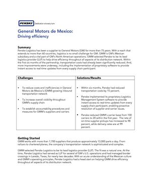 Penske & GM de Mexico Case Study
