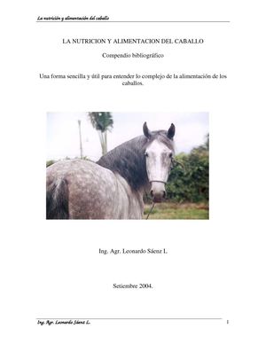 Alimentacion y nutricion del caballo