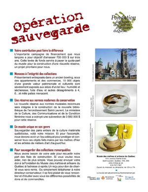 Opération sauvegarde 1 page