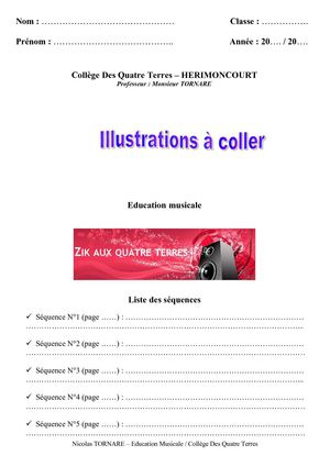 Page de garde - Education musicale - Collège Des Quatre Terres