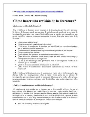 revisión de la literatura