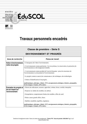 Environnement et progrès