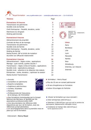 formations gestion de patrimoine