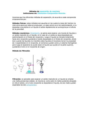 metodos de separacion de mezclas