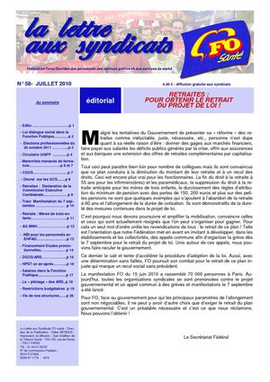 LA LETTRE AU SYNDICAT JUILLET