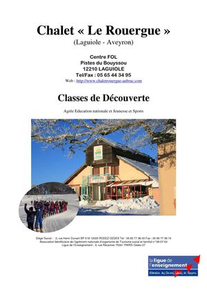 Livret accueil Chalet Le Rouergue