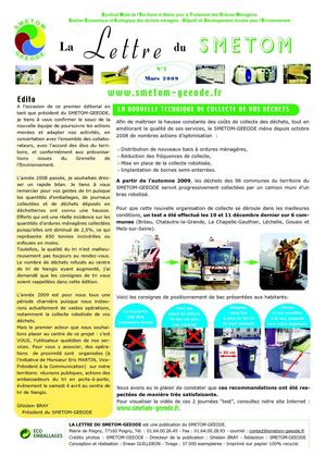 Lettre du SMETOM-GEEODE n°7 - mars 2009