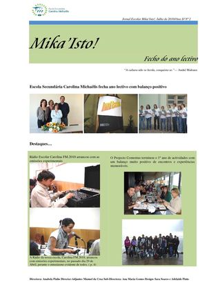 Jornal Escolar Mika'Isto - número 2