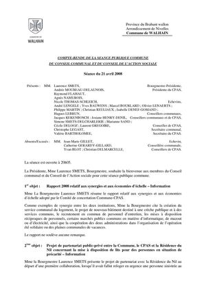 PV Conseil Communal du 2008 04 21