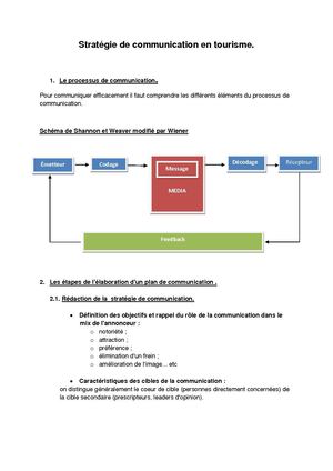 Stratégie de tourisme