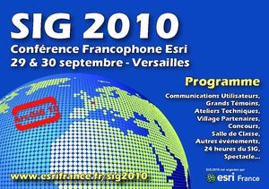Programme papier de SIG 2010, la Conférence Francophone Esri