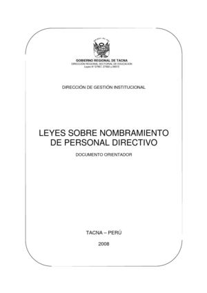 Leyes de nombramiento de Directores
