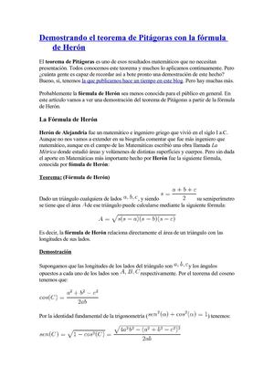 Demostrando el teorema de Pitágoras con la fórmula de Herón