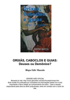 Edir Macedo - Orixás, Caboclos e Guias