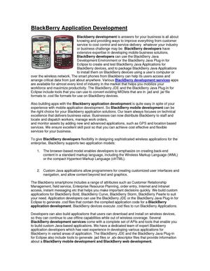 BlackBerry Application Development, Mobile Apps Developer, BlackBerry Mobile Software, BlackBerry Solutions, BlackBerry Games
