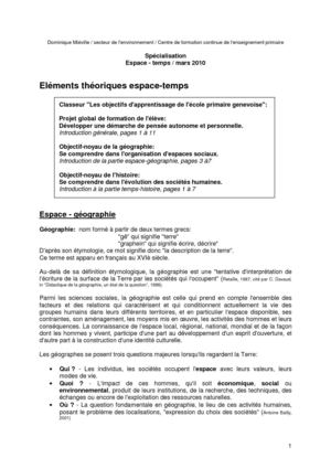 Eléments théoriques espace-temps