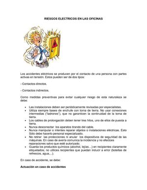 RIESGOS ELECTRICOS EN LAS OFICINAS