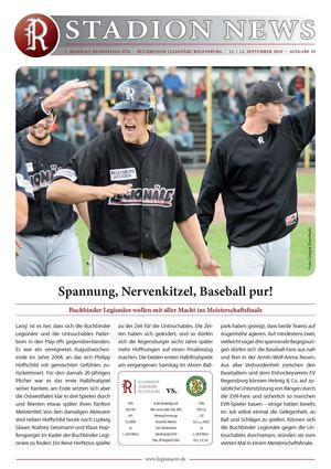 Stadionzeitung Nr. 10/2010 - Buchbinder Legionäre vs. Paderborn Untouchables