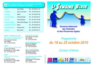 Plaquette Semaine Bleue 2010