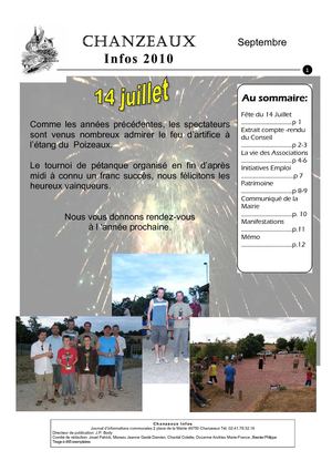 bulletin septembre 2010 Chanzeaux