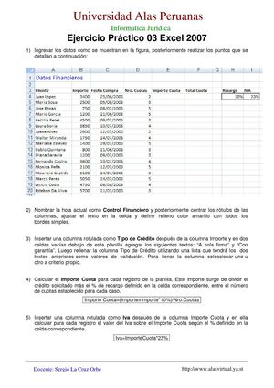 Practica 2 - Excel 2007