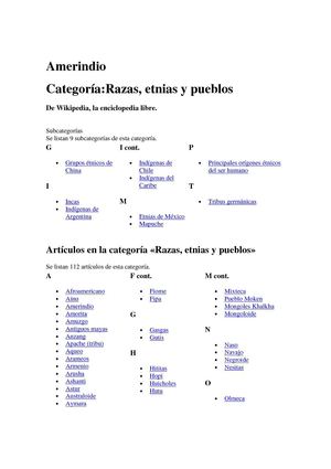 Amerindio Razas, etnias y pueblos