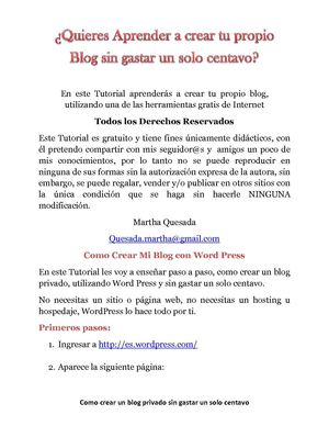 Como crear mi blog privado sin gastar un solo centavo