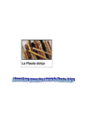 Manual per aprendre a tocar la flauta