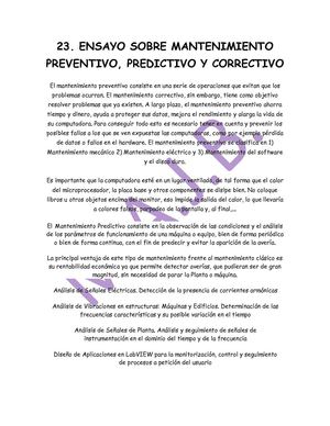 ENSAYO SOBRE LOS MANTENIMIENTOS P,P,C.