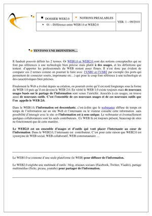 Dossier WEB2.0 - 01 Différence entre web1.0 et web2.0