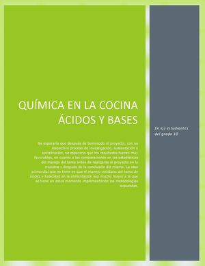 quimica en la cocina acidos y bases