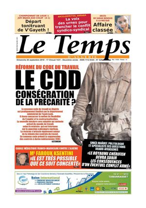 Le Temps d'Algerie Edition du 26 septembre 2010