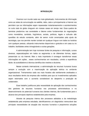 introdução do trabalho de pesquisa de campo RH