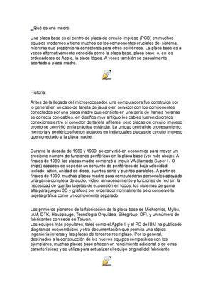 componentes y tipos de tarjeta madre