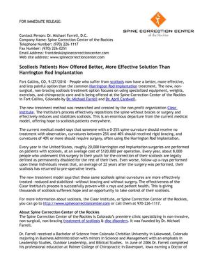 New, More Effective Scoliosis Solution Than Harrington Rod Implantation