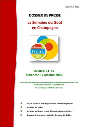 Dossier de presse Semaine du Goût en Champagne 2010