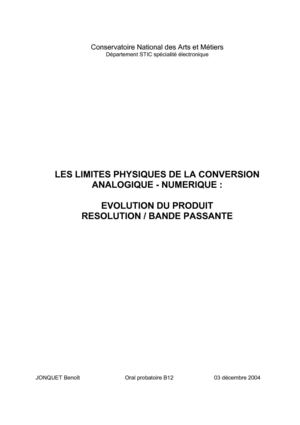 Calameo Limites Physiques De La Conversion Analogique Numerique