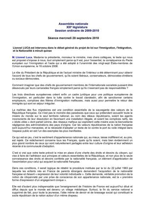 Intervention PJL immigration 