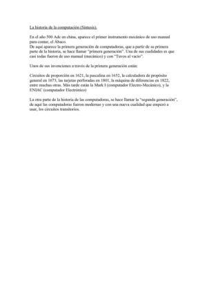 Síntesis de la historia de la computación